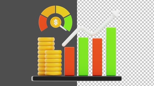 3D Animation of Economic Indicators | Alpha Channel