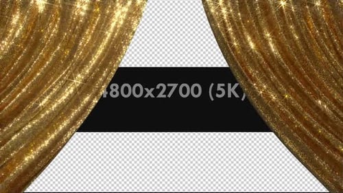 Elegant Golden Curtain Opening Stage Transition