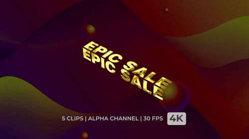 Rotating 3D Golden Epic Sale Text Animation