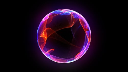 Abstract Glowing Energy Sphere Motion Background