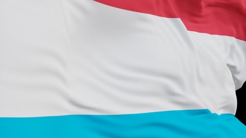 The Luxembourg with alpha channel waving in the wind in slow mo