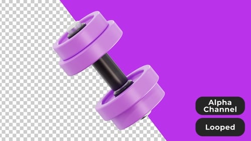 3D Animated Dumbbell | Alpha Channel