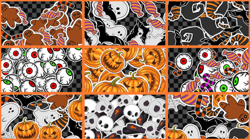 Halloween Cartoon Sticker Transitions Pack