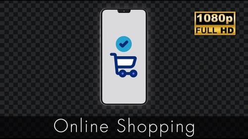 Animated Shopping Cart Checkout Success on Mobile