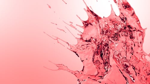 Fluid Pink Liquid Splash with Alpha Channel