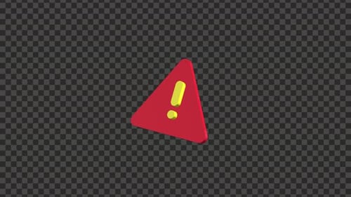Triangle d'avertissement rouge 3D, point d'exclamation d'alerte