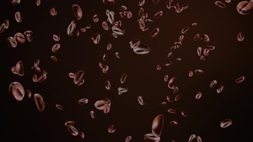 Seamless Loop of Realistic Coffee Beans Falling