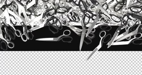 Pack Of 3D Scissors On Alpha