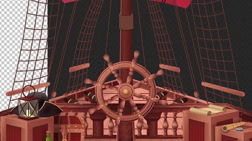 Pirates Ship In Sea Alpha