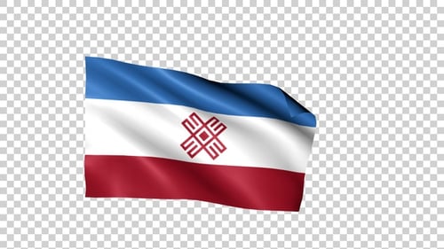 Mari El Flag Seamless Loop Waving Animation