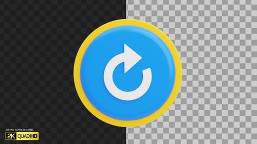 3D Retry Button | Alpha Channel