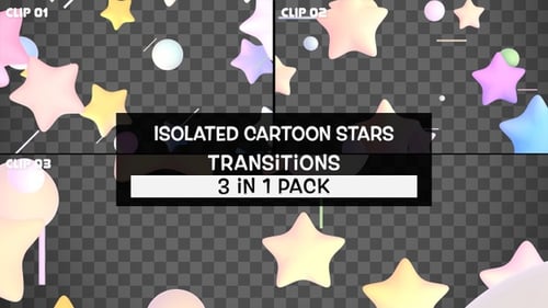 Isolated Cartoon Stars Transitions Pack