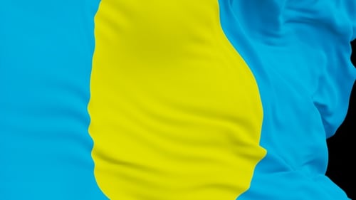 The Palau with alpha channel waving in the wind in slow motion