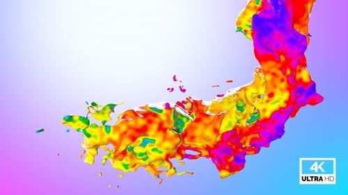 Vibrant Rainbow Liquid Fluid Art Motion Element