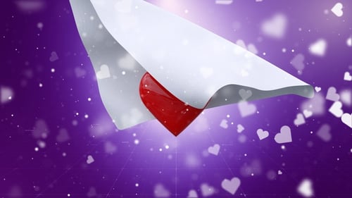 Elegant Love Heart Reveal with Flying Particles Background