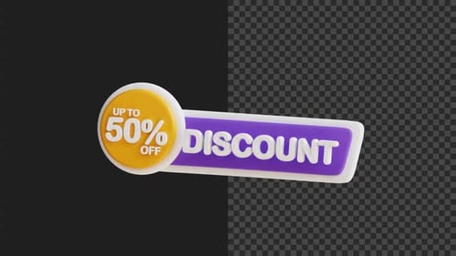 Animated 3D Discount Label for Sales and Offers