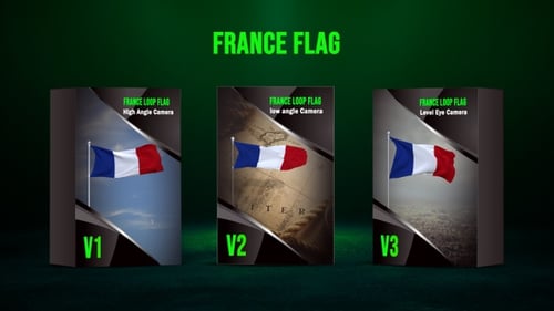 Looping French Flag Animation on Transparent Background