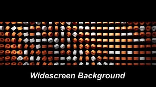 Orange And White 3D Circle Geometric Abstract Widescreen Background
