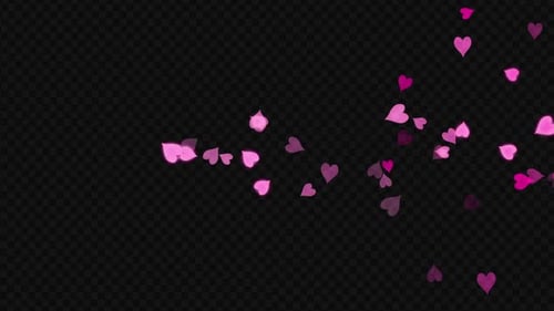 Falling Pink Hearts Animation Romantic Visual Effect