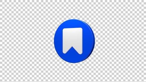 3D Spinning Bookmark Icon for Save and Favorite