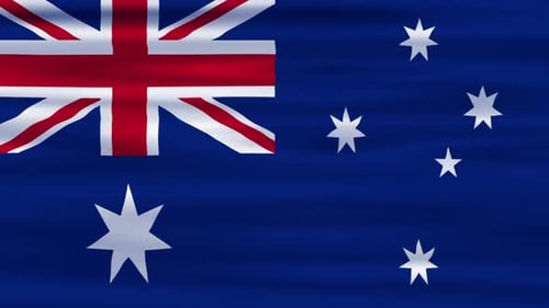 Realistic Waving Australian Flag Animation Loop