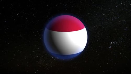 Abstract Animated Red White Blue Glowing Sphere