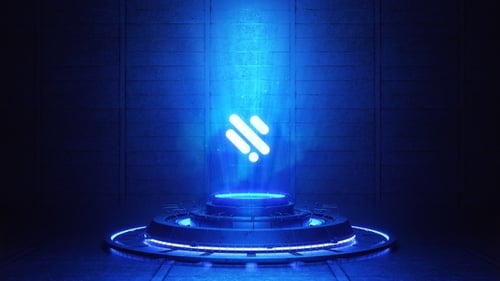 Futuristic Blue Light Beam Technology Reveal