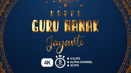 Happy Guru Nanak Jayanti Text Animation