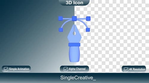 Animação 3D Icon Pen Tools