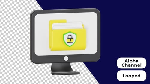3D Animated File Protection | Alpha Channel