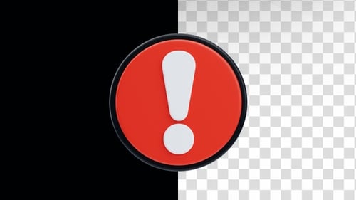 Animação 3D de alerta de aviso