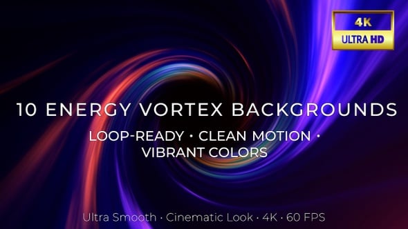 Energy Vortex Backgrounds Pack Abstract Seamless Loops 4K 60FPS ...