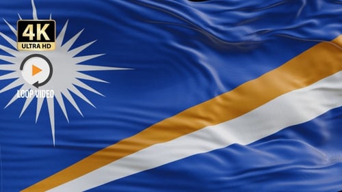 Seamless Loop of Marshall Islands Flag Waving