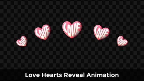 Animated 3D Love Hearts Pop Up