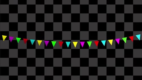 Animated Colorful Bunting Flags Reveal for Celebrations