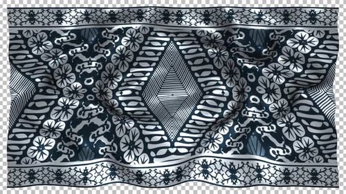 Indonesia Ethnic Silk Pattern Cloth Fabric Wave Alpha Songket Batik Jawa Barat Java Garut Pangirutan
