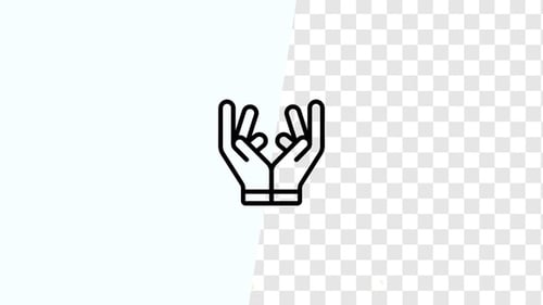 Minimalist Line Drawing Animation of Cupped Hands