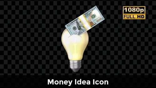 Lightbulb with Money Animation for Business Concepts