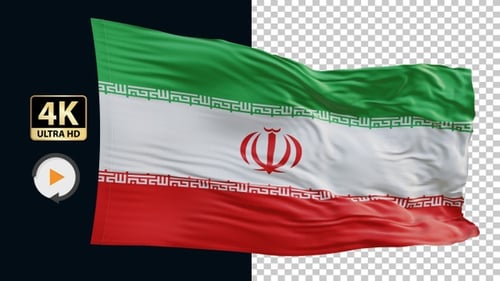 Flagge des Irans 4K Loop Alpha