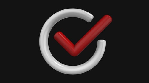 3D Animated Checkmark Icon for Success and Completion