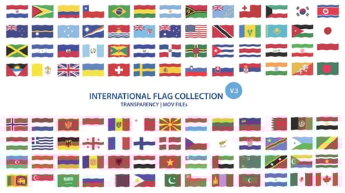 Animated National Flags Collection for Global Content