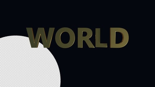 Elegant 3D Gold Text Reveal for WORLD