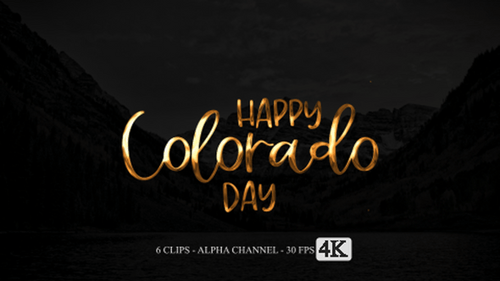 Happy Colorado Day Animation Text