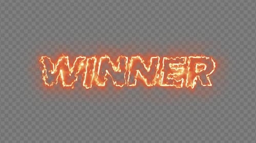 Winner Fire Text Fire Effect Motion avec Alpha