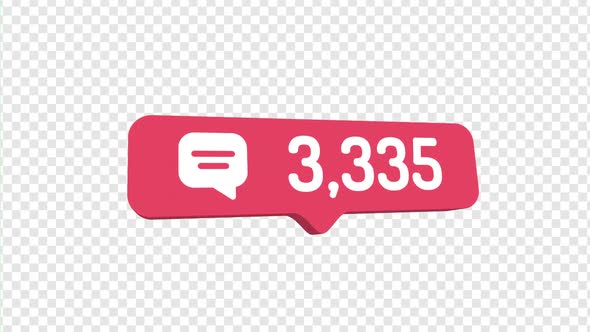Red Social Media Comment Counter Animation, Overlays Motion Graphics ft ...