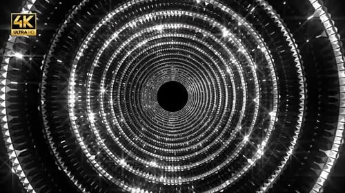 Silver Black Glittering Tunnel 4K