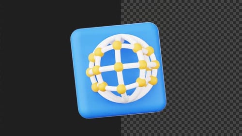 Digital Connectivity 3D Animated Globe Icon