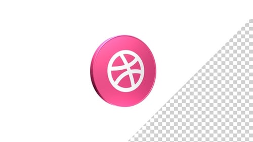 Dribbble 3D-Kreissymbol
