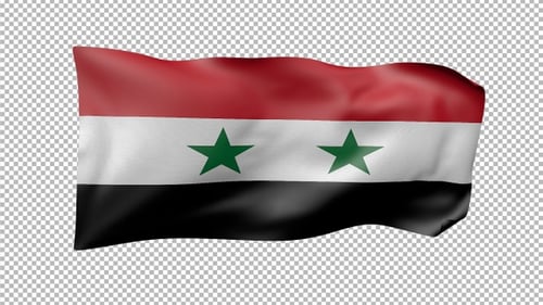 Syria National Flag Waving in Realistic Animation