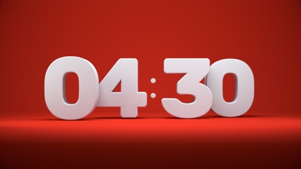 Minimalist 3D Countdown Timer on Red Background, Infographics Motion ...